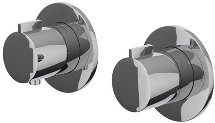 Pact Afbouwdeel - voor Inbouwthermostaat - 2-weg stop-omstel - Symmetry - rond rozet - Chroom 6202361
