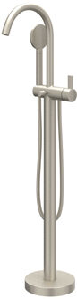 Pact Badmengkraan Vrijstaand - draaibare uitloop - 150cm - Doucheslang - satin mist handdouche - Geborsteld nickel PVD 6303013 Nickel geborsteld (RVS)