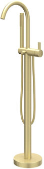 Pact Badmengkraan Vrijstaand - draaibare uitloop - 150cm - Doucheslang - Staafhanddouche - Geborsteld mat goud PVD 6303074 Goud geborsteld