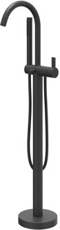 Pact Badmengkraan Vrijstaand - draaibare uitloop - 150cm - Doucheslang - Staafhanddouche - Mat zwart PED 6303072 Zwart mat