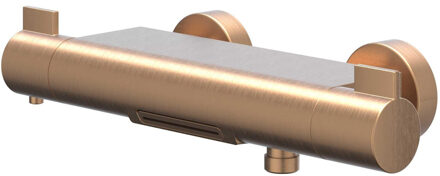 Pact Badthermostaatkraan opbouw - Cooltouch - cascade uitloop - Geborsteld mat koper PVD 6302055 Koper geborsteld