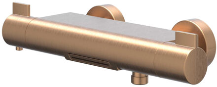 Pact Badthermostaatkraan opbouw - Cooltouch - cascade uitloop - Geborsteld mat koper PVD 6302055 Koper geborsteld
