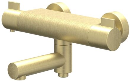 Pact Badthermostaatkraan opbouw - draaibare baduitloop - omstel - Cooltouch - Geborsteld mat goud PVD 6302004 Goud geborsteld