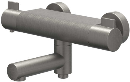 Pact Badthermostaatkraan opbouw - draaibare baduitloop - omstel - Cooltouch - Geborsteld metal black PVD 6302006 Metal black geborsteld (antraciet)