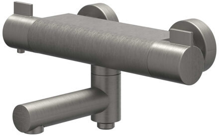 Pact Badthermostaatkraan opbouw - draaibare baduitloop - omstel - Cooltouch - Geborsteld metal black PVD 6302006 Metal black geborsteld (antraciet)