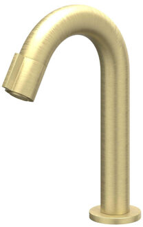 Pact Fonteinkraan - gebogen - opbouw - laag - Geborsteld mat goud PVD 6402054 Goud geborsteld