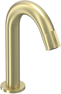 Pact Fonteinkraan - gebogen - opbouw - laag - Geborsteld mat goud PVD 6402054 Goud geborsteld