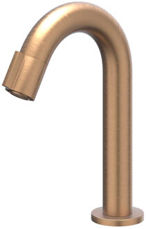 Pact Fonteinkraan - gebogen - opbouw - laag - Geborsteld mat koper PVD 6402055 Koper geborsteld