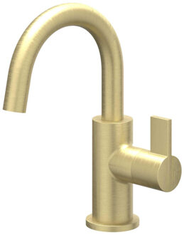 Pact Fonteinkraan - opbouw - middelhoog - draaibare uitloop - Geborsteld mat goud PVD 6402154 Goud geborsteld