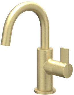 Pact Fonteinkraan - opbouw - middelhoog - draaibare uitloop - Geborsteld mat goud PVD 6402154 Goud geborsteld