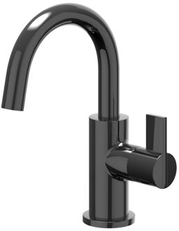 Pact Fonteinkraan - opbouw - middelhoog - draaibare uitloop - Zwart chroom PVD 6402157 Zwart Chroom glans