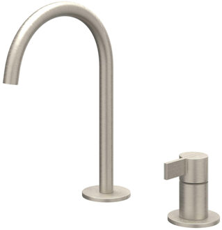 Pact Wastafelmengkraan - 2-gats - bladmontage - uitloop - coldstart - Geborsteld nickel PVD 6101303 Nickel geborsteld (RVS)