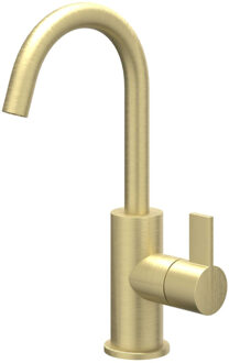 Pact Wastafelmengkraan - opbouw - draaibare uitloop - coldstart - Geborsteld mat goud PVD 6101204 Goud geborsteld