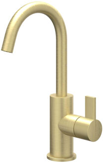 Pact Wastafelmengkraan - opbouw - draaibare uitloop - coldstart - Geborsteld mat goud PVD 6101204 Goud geborsteld