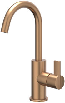 Pact Wastafelmengkraan - opbouw - draaibare uitloop - coldstart - Geborsteld mat koper PVD 6101205 Koper geborsteld