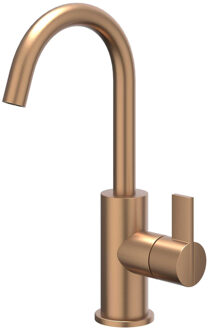 Pact Wastafelmengkraan - opbouw - draaibare uitloop - coldstart - Geborsteld mat koper PVD 6101205 Koper geborsteld