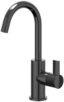 Pact Wastafelmengkraan - opbouw - draaibare uitloop - coldstart - Zwart chroom PVD 6101207 Zwart Chroom glans