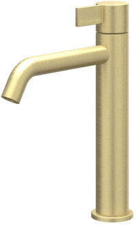 Pact Wastafelmengkraan - opbouw - middelhoog - coldstart - Geborsteld mat goud PVD 6101104 Goud geborsteld