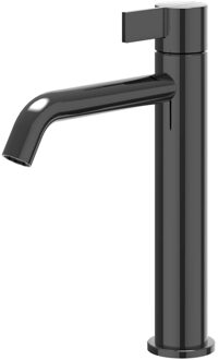 Pact Wastafelmengkraan - opbouw - middelhoog - coldstart - Zwart chroom PVD 6101107 Zwart Chroom glans