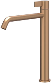 Pact Wastafelmengkraan - opbouw - verhoogd - coldstart - Geborsteld mat koper PVD 6101155 Koper geborsteld