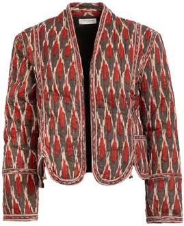 Padded jasje met print Devendra  bruin - S,L,