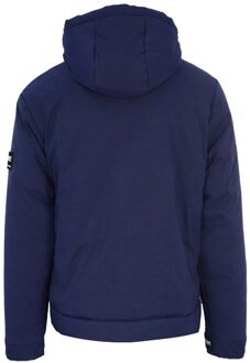 Padded Large Branded Logo Navy Blue Jacket Blauw