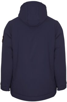 Padded Small Circular Logo Branded Navy Blue Jacket - maat 2XL Blauw