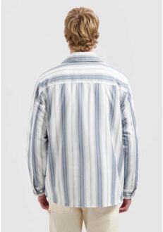 Padded stripe overshirts Wit - M