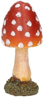 Paddenstoelen beeldje 8 cm van polyresin - Tuinbeelden Multikleur