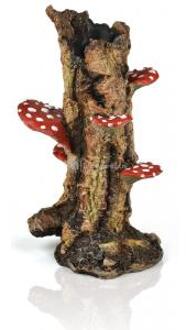 Paddenstoelen op een Boomstam- Aquarium Ornament - Bruin (Limited edition)