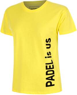 Padel Is Us T-shirt Dames-Geel,Zwart - XS,S,M,L,XL