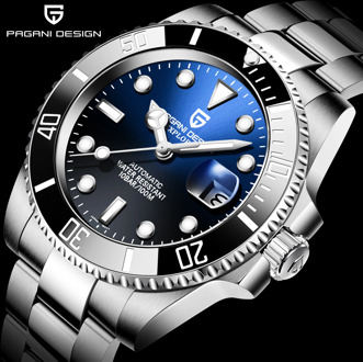 PAGANI DESIGN Men's Automatic Mechanical Wristwatch Stainless Steel Divers Watch Sapphire Glass Men Watches reloj hombre NH35