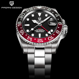 PAGANI DESIGN Top Brand Sapphire GMT Watch Stainless Steel Men Automatic Watch Waterproof Sports Mechanical Watch reloj hombre