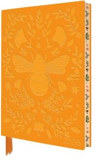 Page Jade Mosinski: Bee 2026 Artisan Art Vegan Leather Diary Planner - Page To View With Notes - Flame - Tree Flame