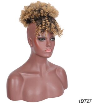 Pageup Synthetische Korte Afro Puff Haar Broodje Hoge Temperatuur Trekkoord Paardenstaart Clip In Hair Extension Kinky Puff Haar Broodje 1BT27