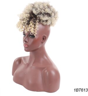 Pageup Synthetische Korte Afro Puff Haar Broodje Hoge Temperatuur Trekkoord Paardenstaart Clip In Hair Extension Kinky Puff Haar Broodje 1BT613
