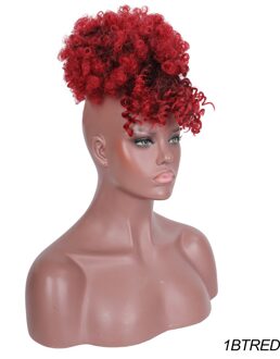 Pageup Synthetische Korte Afro Puff Haar Broodje Hoge Temperatuur Trekkoord Paardenstaart Clip In Hair Extension Kinky Puff Haar Broodje 1BTRED