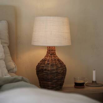 Paglia tafellamp, naturel/wit, rotan/jute, hoogte 58 cm natuurlijk, wit