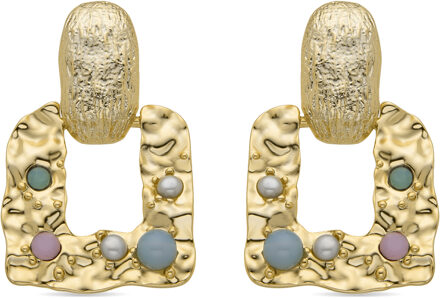 Paile oorbellen afgewerkt in 18k geel goud Veelkleurig