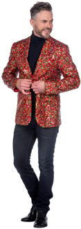 Pailletten Blazer Heren Rood/Groen Rood - Zalm
