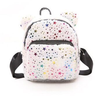 Pailletten Bling Rugzak Meisjes/Vrouwen Schooltassen Voor Tienermeisjes Winter Mochila Mujer Kids Rugzak Mini Rugzak Schooltas wit