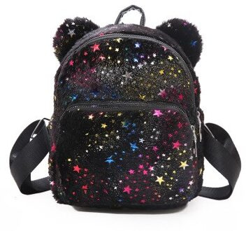 Pailletten Bling Rugzak Meisjes/Vrouwen Schooltassen Voor Tienermeisjes Winter Mochila Mujer Kids Rugzak Mini Rugzak Schooltas zwart