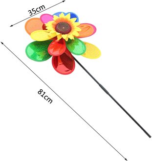 Pailletten Dubbele Laag Zonnebloem Windmolen Kleurrijke Draaien Wind Spinners Huis Tuin Yard Decoratie Outdoor Decor