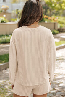 Pailletten Mardi Gras Loungewear Set Ivoor