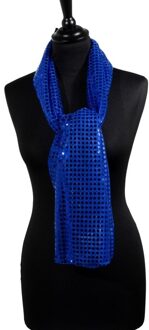 Pailletten sjaal - Blauw - Disco - Glitter - Blauwen Toppers Dames verkleed/carnaval accessoires