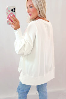 Pailletten Strik Trui - maat S Wit