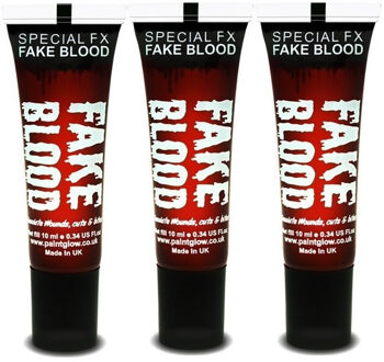 Paint Glow Nep bloed - Set van 3x stuks - schmink/make up tube - 11 ml - Halloween/Horror