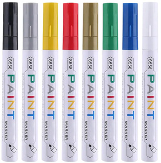 Paint Pen Waterproof Permanent Marker Pen Oil-based Pen 8 Colors Paint Marker Pen DIY Graffiti Pen Tire Pen Touch-up Pen