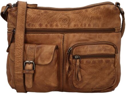 Paint Rock Shoulderbag cognac damestas - H 25 x B 34 x D 10 cm