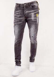 Paint splatter jeans designer slim dc Grijs - 31